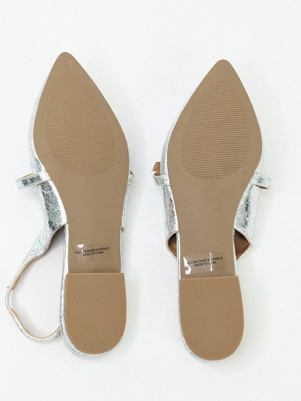 Dolce Vita Carder Slingback Pointed Toe Flats Silver Crackle Women's 9 - Picture 5 of 6